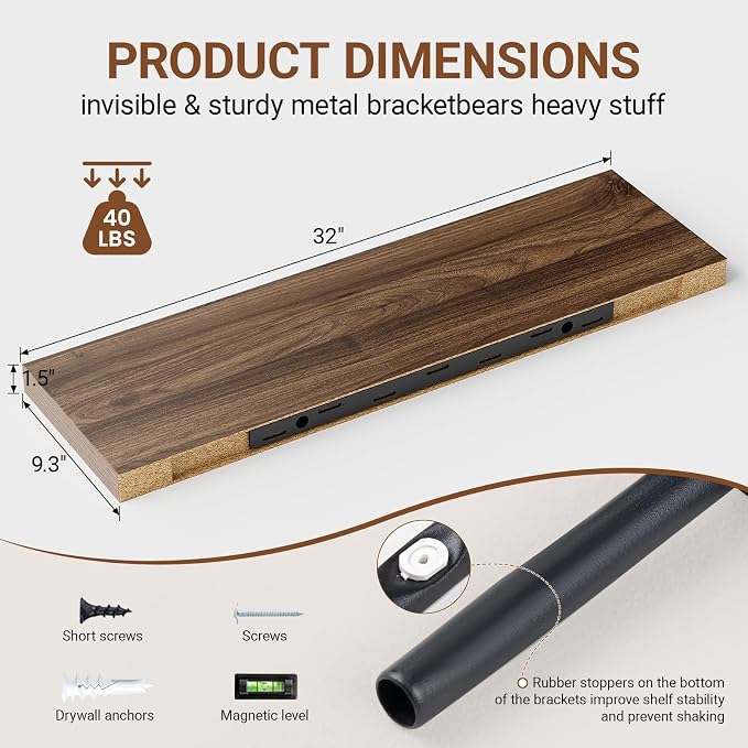Heimlove 32 Inch Floating Shelves - Image 3