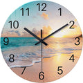 Beach Wall Clock Silent Analog Glass Wall Clocks Battery Operated 16 Inches or by Constantplanet%E6%97%97%E8%88%B0%E5%BA%97