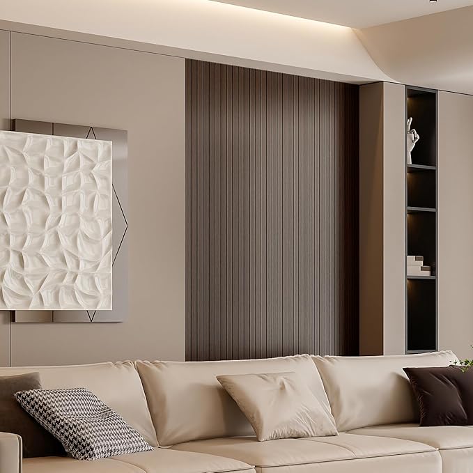 YLL YLL PVC Slat Wall Panel Peel and Stick 236"x 15.7" Faux Smoked Wood Grain - Image 3