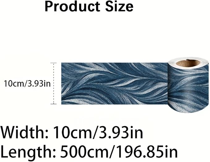 Blue Abstract Wallpaper Border 196x4 Inch Peel and Stick Wall Border Modern - Image 8