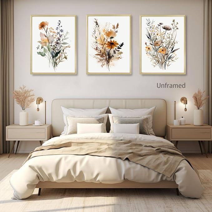 Bwodke Wildflower Poster Watercolor Botanical Floral Wall Art Colorful Canvas - Image 2