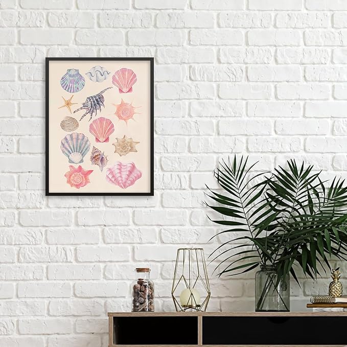Pink Shell Posters Funky Coastal Cowgirl Wall Art Vintage Beach House - Image 6