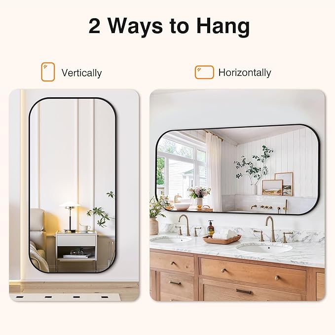 Bathroom Mirror for Wall, Large Bathroom Vanity Mirror for Over Sink 30 x 60 - Image 5