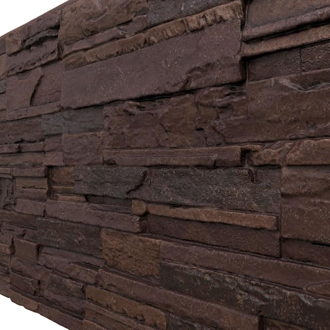 EverStone Cascade Faux Stone Panel, 48 5/8"W x 24 3/4"H x 1 1/4"D, Deep Creek - Image 7