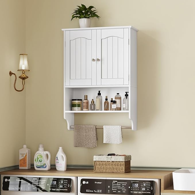 TEENFON Medicine Cabinet with Adjustable Shelves and Towel Rack, Wall Mounted - Image 6