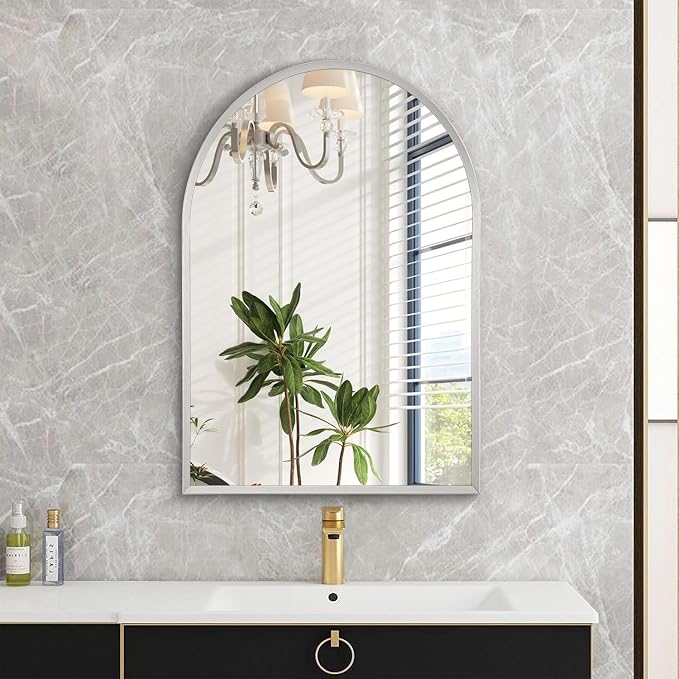 Arched Wall Mirror, Metal Frame Bathroom Mirrors, Arched Vanity Mirror - Image 3