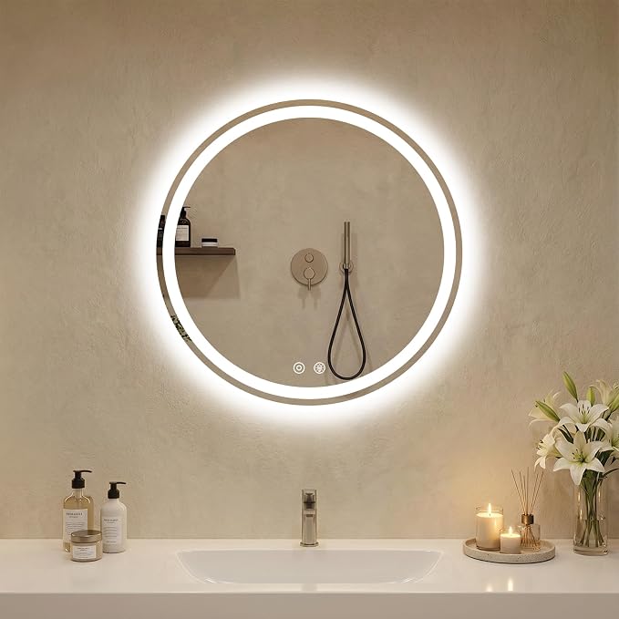 DUMOS 24 Inch Round LED Bathroom Mirror - Image 2