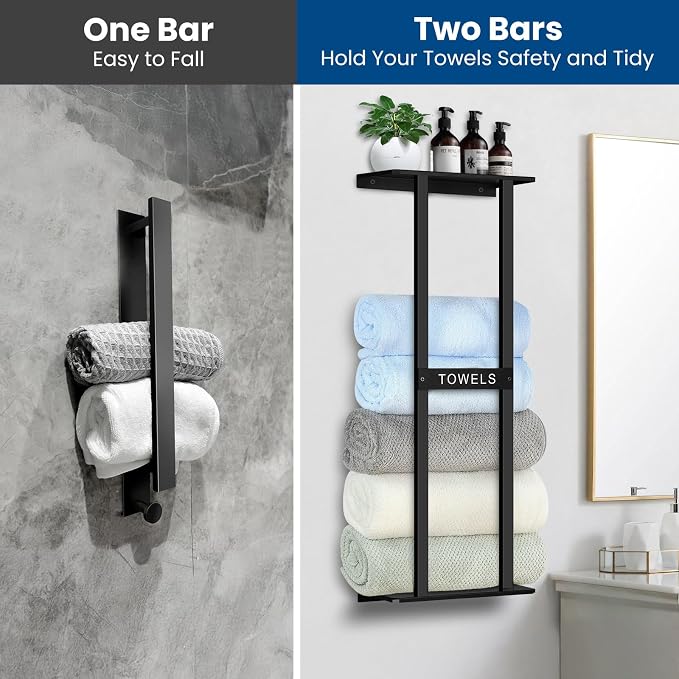 Bathroom Towel Storage Rack, Wall Mounted Bathroom Towel Rack, 30 inch Heavy - Image 5