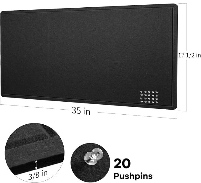 Lightomorrow Bulletin Board, 35 x 17 1/2 inches Felt Board - Image 4