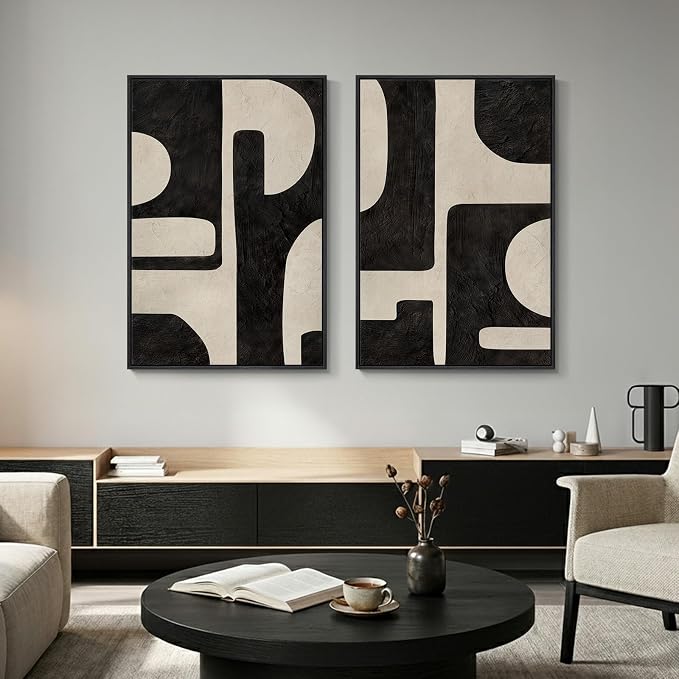 Large Framed Abstract Set of 2 Wall Art - Image 8