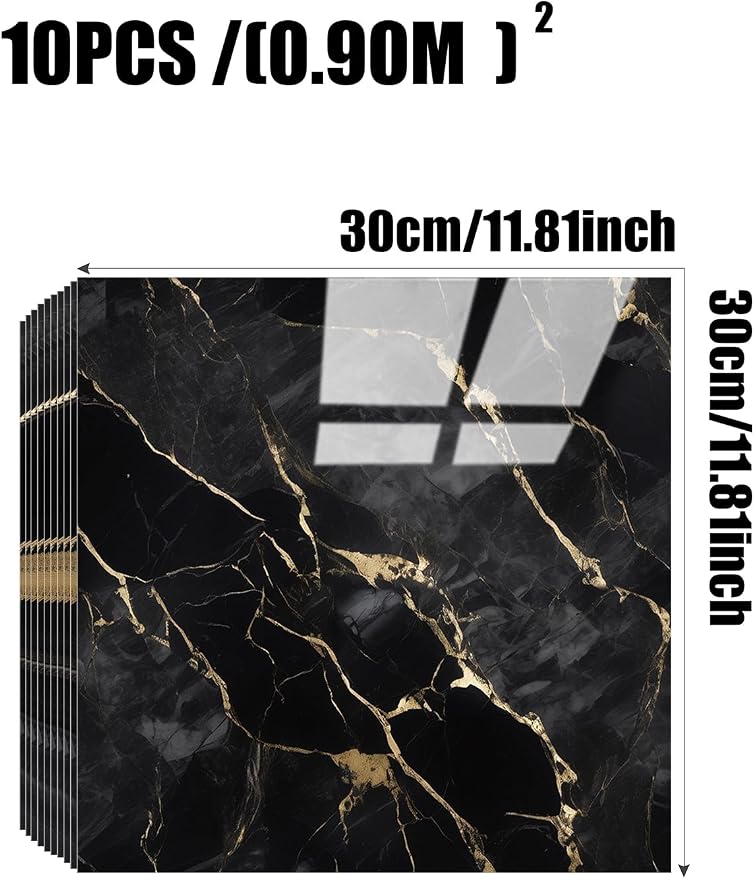 Chejiaye 10pcs Marble Peel and Stick Backsplash Waterproof Washroom Wall Panels - Image 4