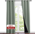 NICETOWN Greyish Green Blackout Curtains 84 inches Long, Full Light Blocking by NICETOWN