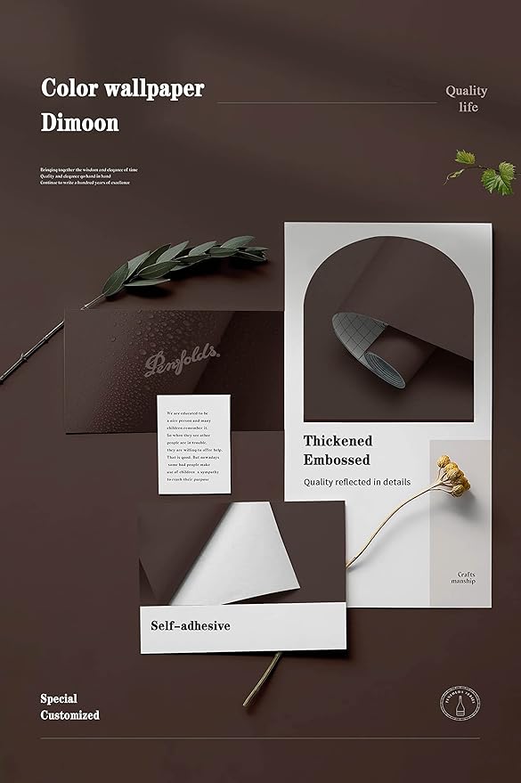Dimoon 236''x17.7'' Grey Peel and Stick Wallpaper Contact Paper Modern Self - Image 4