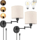 GOODATE ENCOMLI Dimmable Plug in Wall Sconces, Swing Arm Wall Lamp, Wall by GOODATE