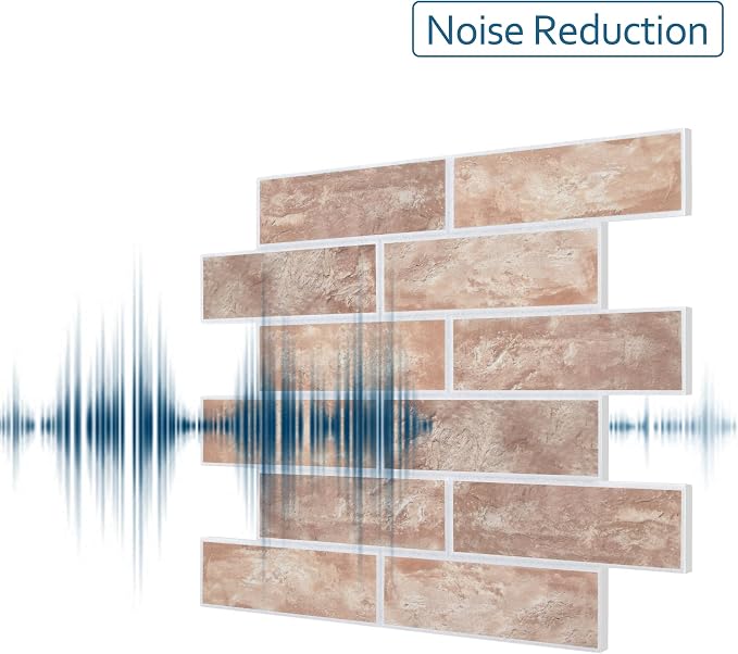 8-Pack 3D Faux Brick Acoustic Wall Panels, 11.8" x 11.8" PET Soundproof & Noise - Image 4