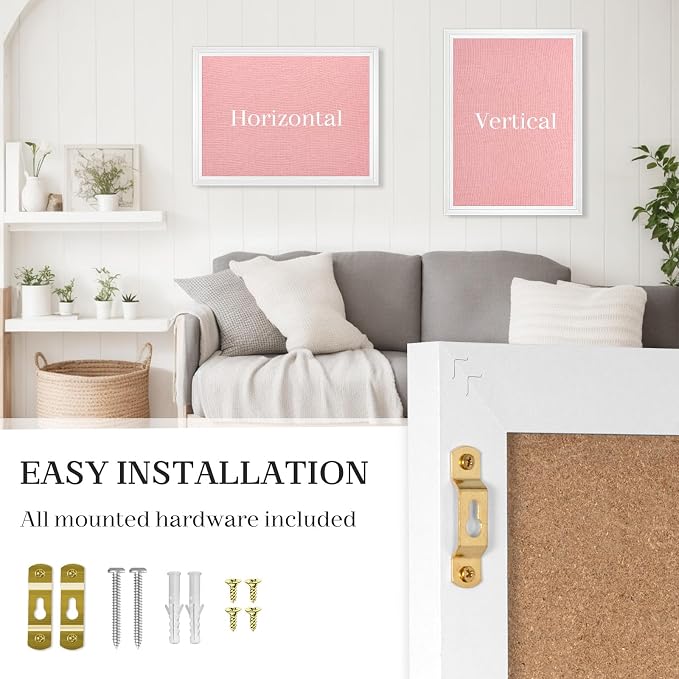 Large Pink Cork Board with Linen, Picture Display Vision Board Corkboards - Image 4