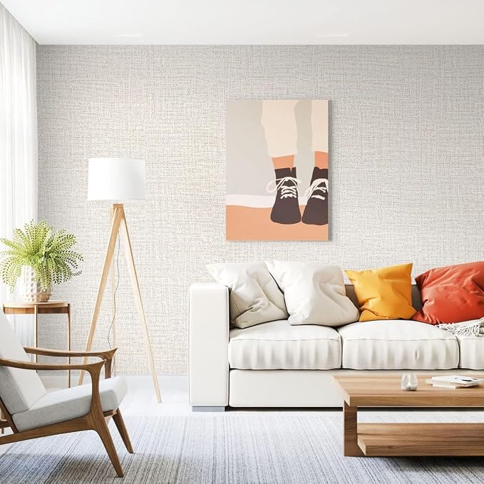 Beige Wallpaper Grasscloth Peel and Stick Wallpaper Contact Paper - Image 4