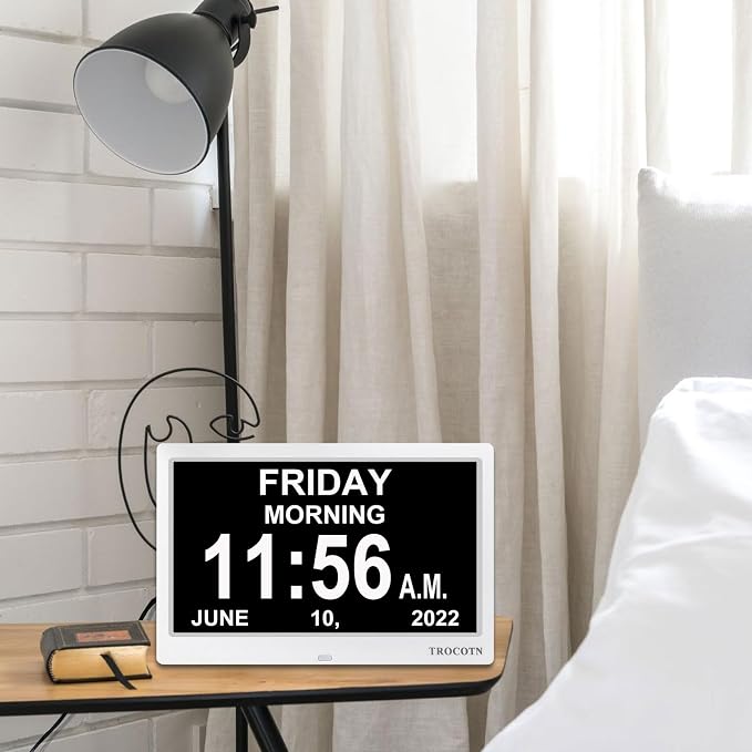 TROCOTN Dementia Clocks, Large Display Calendar Alarm Clock - Image 7