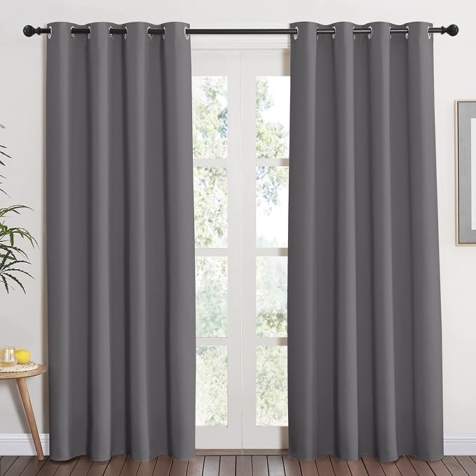 NICETOWN Grey Blackout Curtain 84 inches Long by NICETOWN