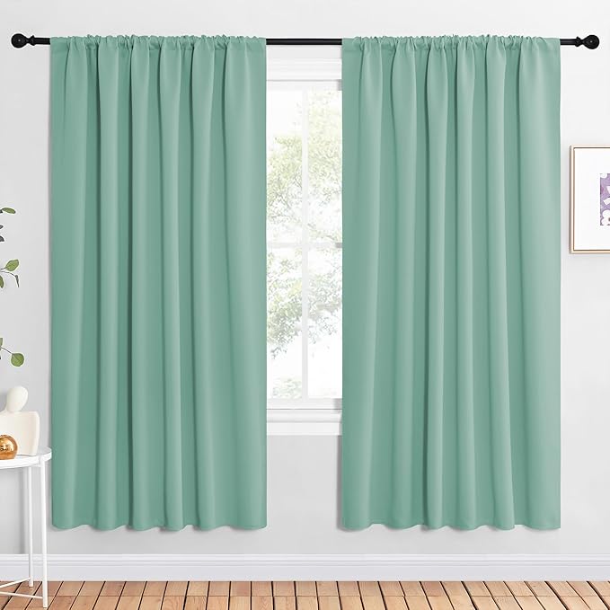 NICETOWN 2 Panels Blackout Curtains, Rod Pocket Window Curtains Room Darkning by NICETOWN