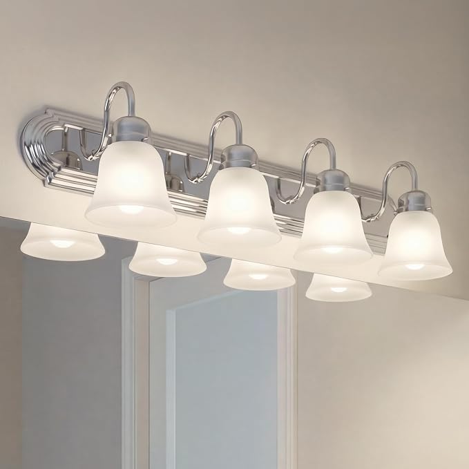 Kichler 30" 4-Light Vanity Bath Light in Chrome, Modern Bathroom Light - Image 3