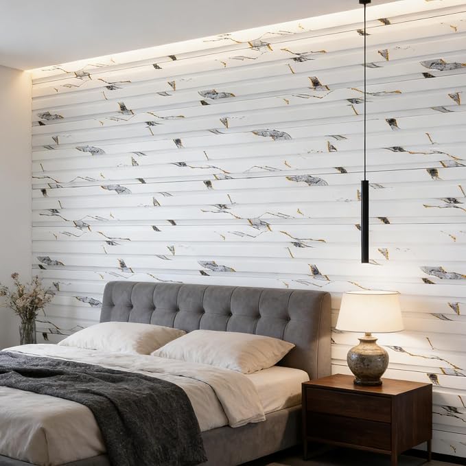 16 Pack Faux Marble Slat Wall Panels - Image 7