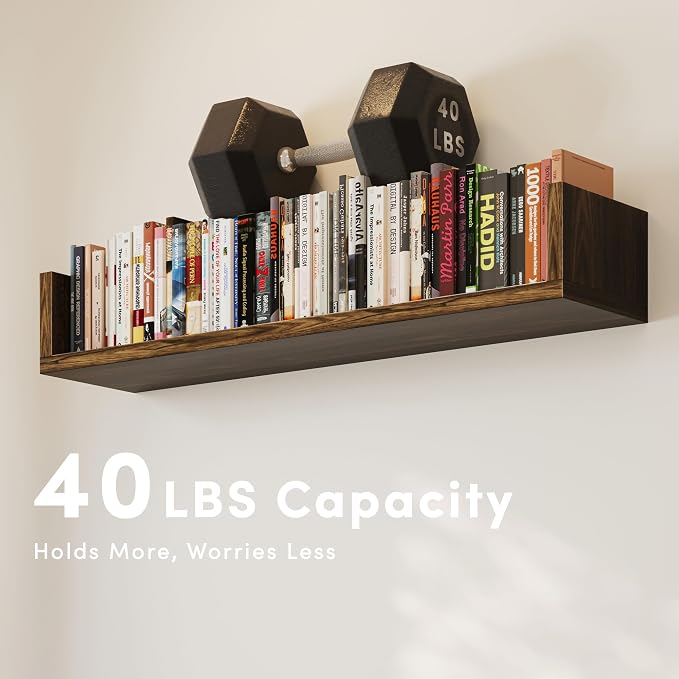 Wall Bookshelf, U Shaped Floating Bookshelf, Hanging Bookshelves - Image 4