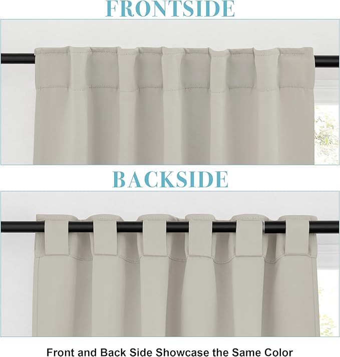 RYB HOME Blackout Curtains for Kitchen, Privacy Thermal Insulating Small Winow - Image 2