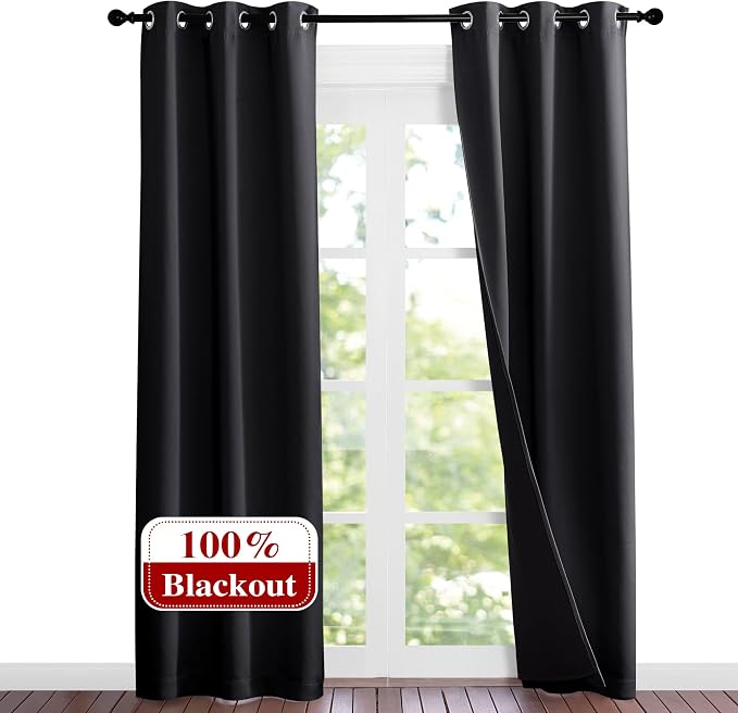 NICETOWN High-End Thermal Kitchen Curtains, Full Blackout Curtains 84 Inches by NICETOWN
