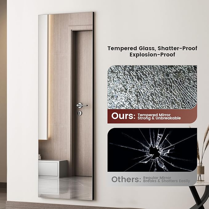 Kosmonia Full Length Mirror, HD Reflection, Standing or Leaning Full Body Mirror - Image 7