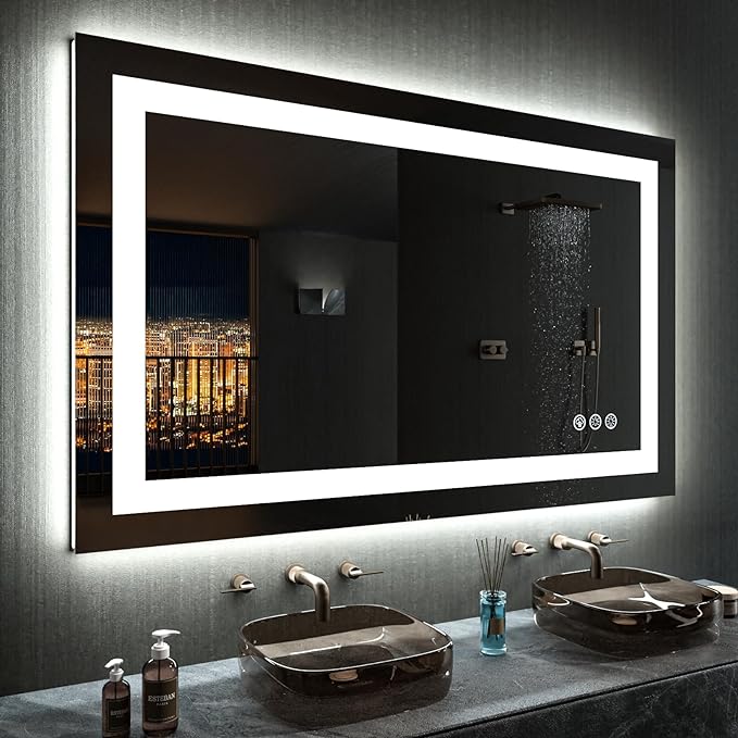 LOAAO 48"X30" LED Bathroom Mirror by LOAAO