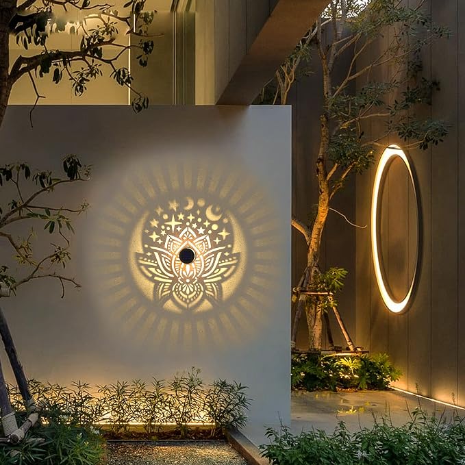 gardencave 4 Pack Solar Fence Lights Metal Solar Powered Outdoor Wall Deck - Image 8