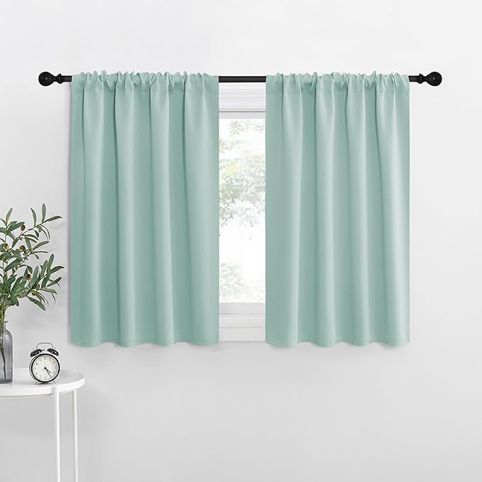 NICETOWN Blackout Curtains for RV Windows, Aqua Blue, 2 Panels, Room Darkening by NICETOWN