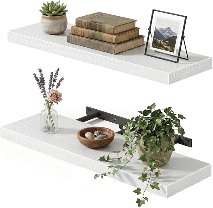Fixwal White Shelves, Bathroom and Kitchen, Wall Mounted Shelves by Fixwal