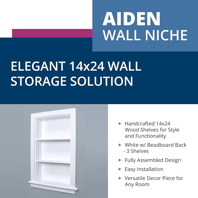 14x24 Aiden Recessed Wall Niche Medicine Cabinet Replacement, in The Wall - Image 3