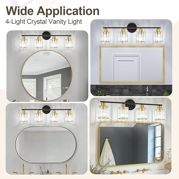Crystal Bathroom Light Fixtures, Bathroom Lighting Fixtures Over Mirror - Image 6