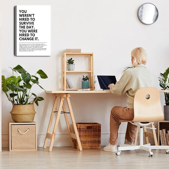 You Were Hired to Change It Motivational canvas Wall Art Empowering Quote wall - Image 4