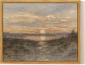 InSimSea Framed Canvas Wall Art, Vintage Coastal Landscape Painting, Rustic by InSimSeaArt