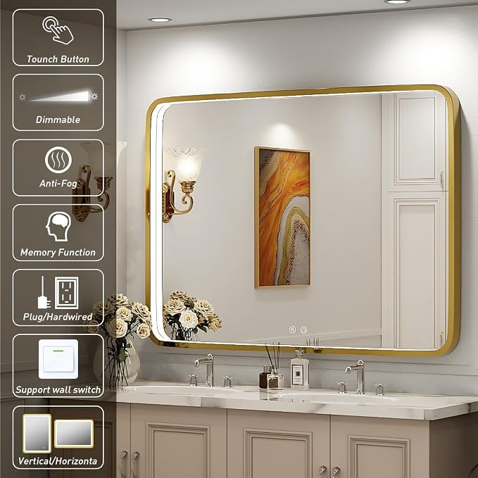 40x30 Inch LED Bathroom Mirror - Image 3