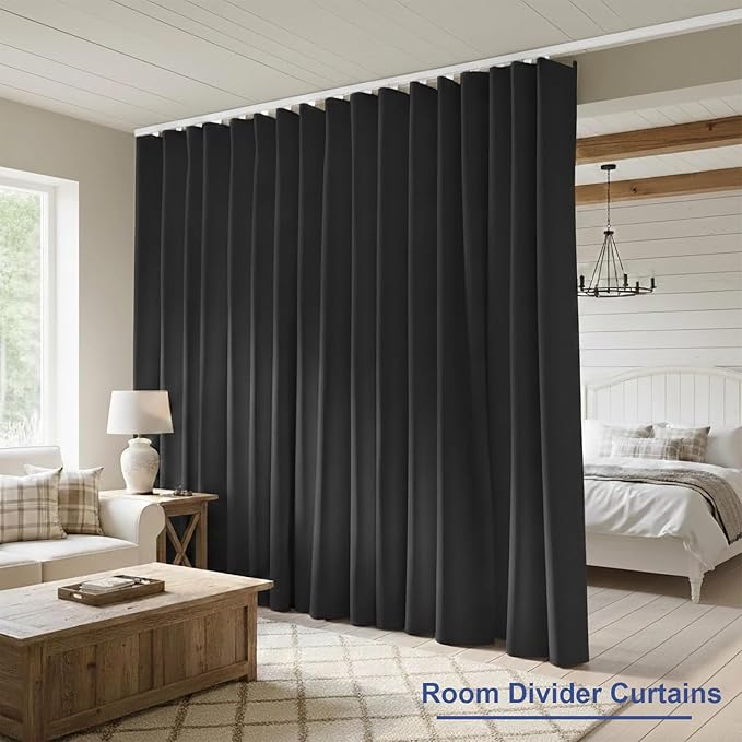 Room Divider Blackout Curtain Track Curtains Wall Dividers Panels Screen - Image 6