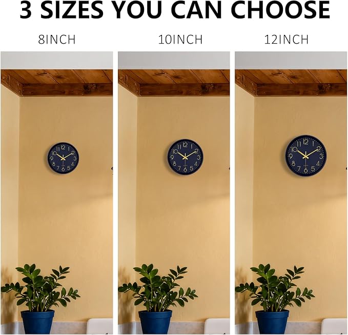Silent Wall Clocks Battery Operated 8 Inch, Analog Wall Clock - Image 9
