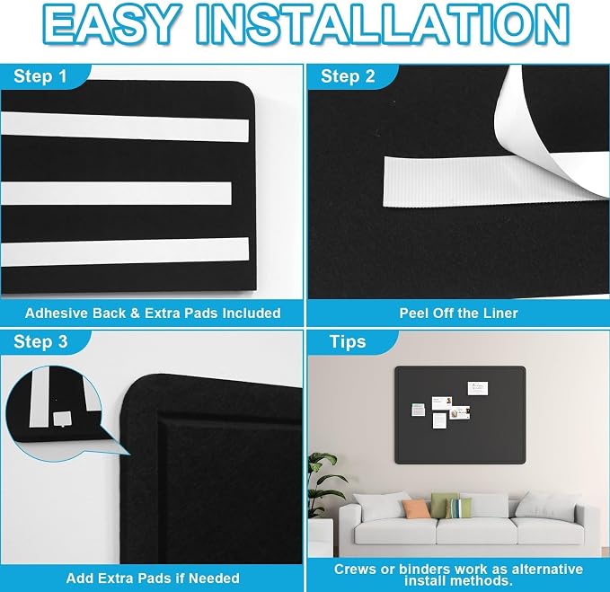 Large Felt Bulletin Board for Wall, Soft Felt Cork Board for Office, Home - Image 6