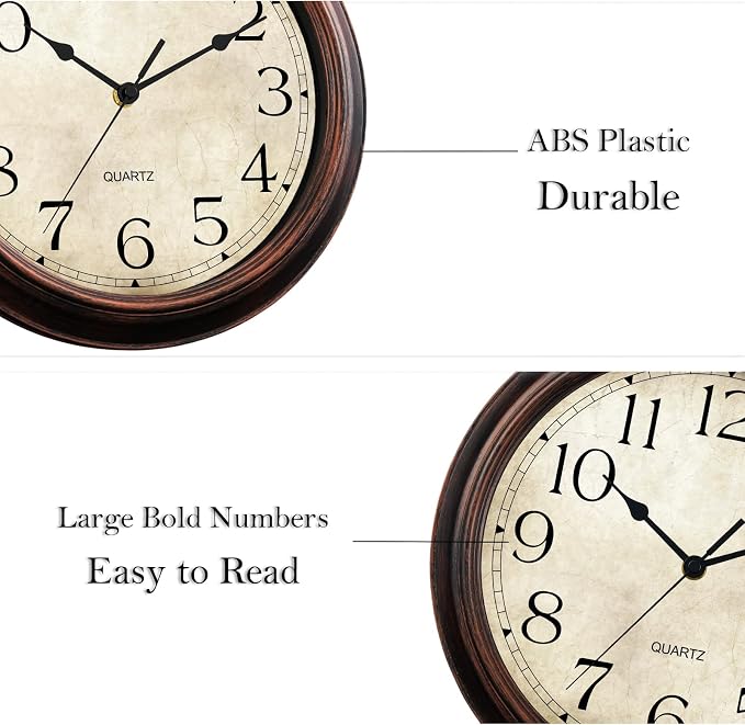 KECYET 12 Inch Wall Clocks Battery Operated Silent Non-Ticking Analog Wall - Image 9