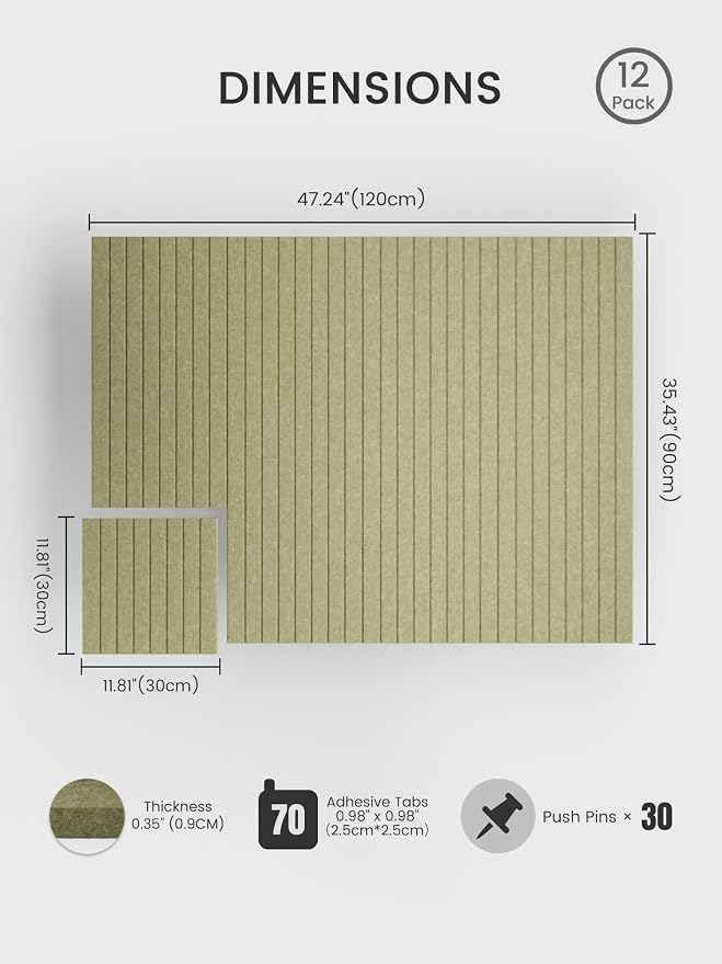 Bumusty Large Cork Board Alternative-48 x 36" Felt Bulletin Board Tiles - Image 2