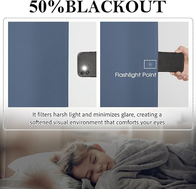 RYB HOME Blackout Thermal Insulated Curtains, Portable Curtain - Image 4