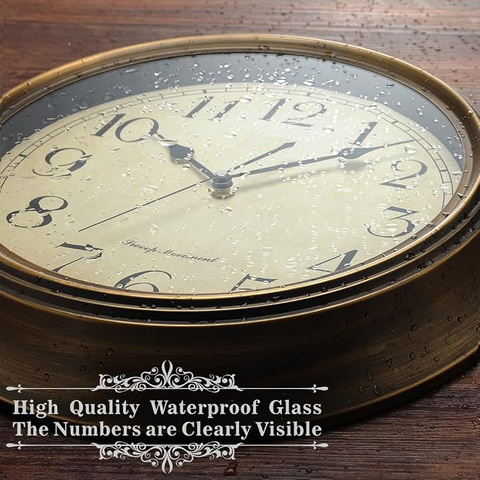 Plumeet Small Metal Wall Clock, Arabic Numerals, Battery Operated - Image 4