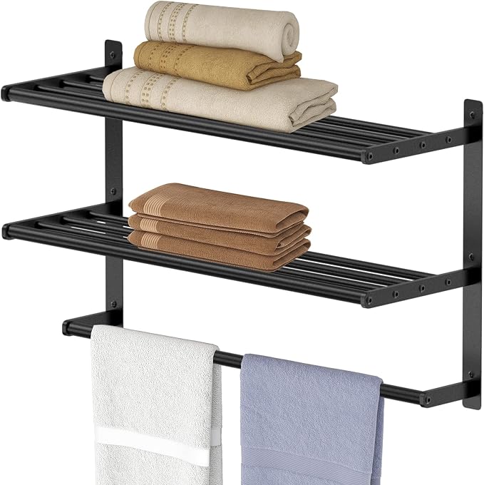Hotel Towel Racks for Bathroom Wall Mounted, BETHOM 24 Inch Towel Shelf for by Bethom