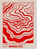 Medpol Retro Red Abstract Eye Canvas Wall Art Vintage Hippie Trippy Poster by Medpol