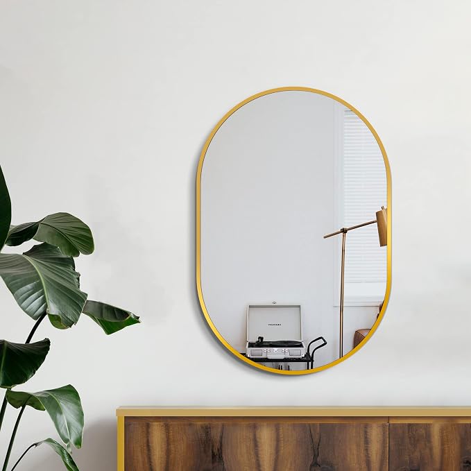 Bathroom Mirror for Wall, Metal Framed Vanity Mirror - Image 3