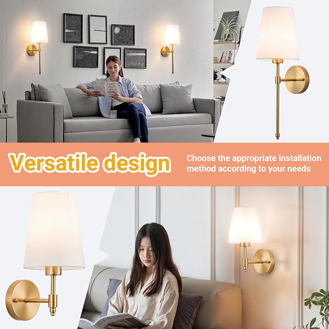 YHCDLAMP Battery Operated Wall Sconces Set of 2, Rechargeable Wireless Wall - Image 6